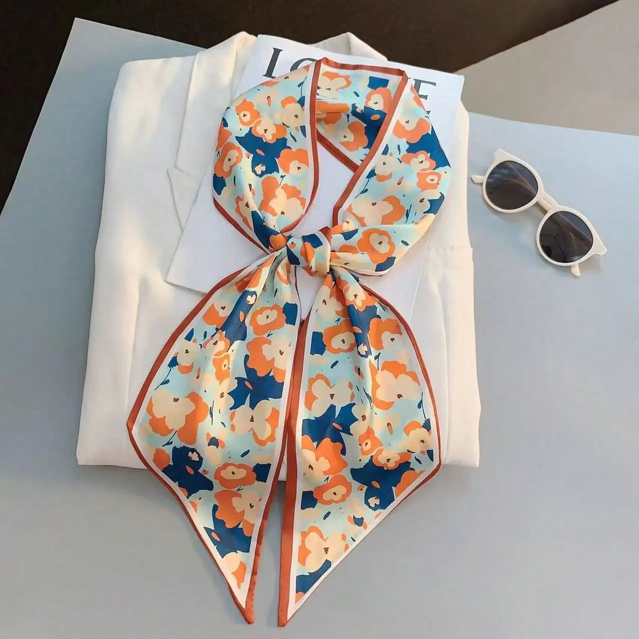 Silk Scarf Square - ผู้หญิงฤดูใบไม้ผลิ/ฤดูร้อน Casual Faux Silk Square ผ้าพันคอ,Professional