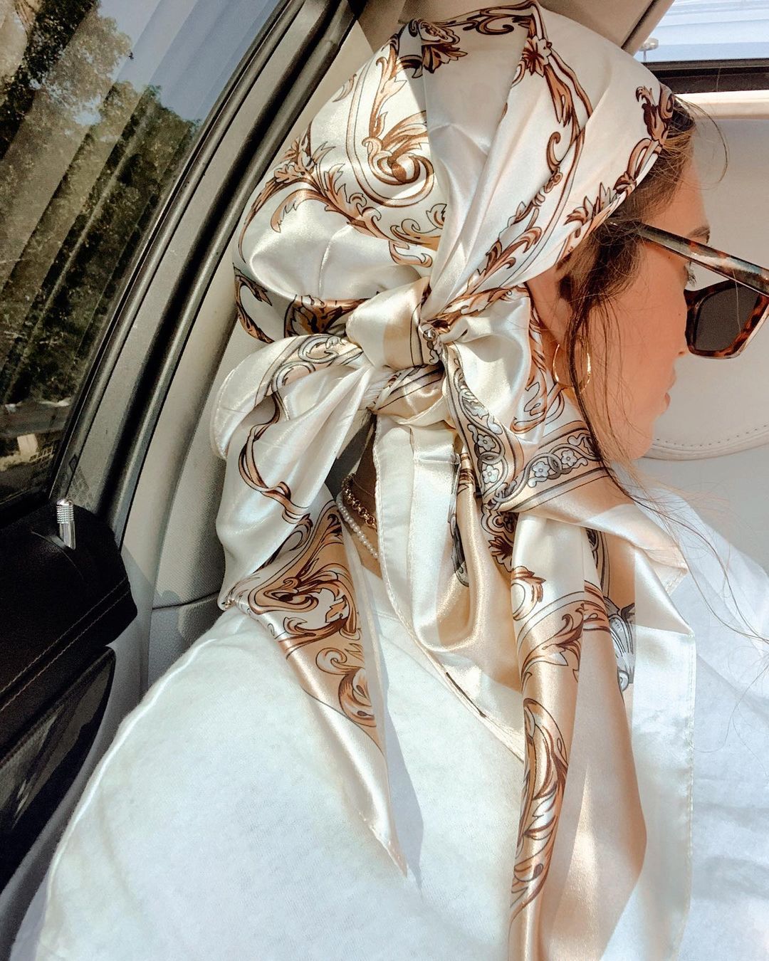 Silk Scarf Square - ซาตินผ้าพันคอสแควร์ผู้หญิงมุสลิมฮิญาบElegant 2025 พิมพ์ผ้าไหมผ้าพันคอผ้าคลุมไหล่Headband Handleอุปกรณ์เสริมผมผ้าพันคอ