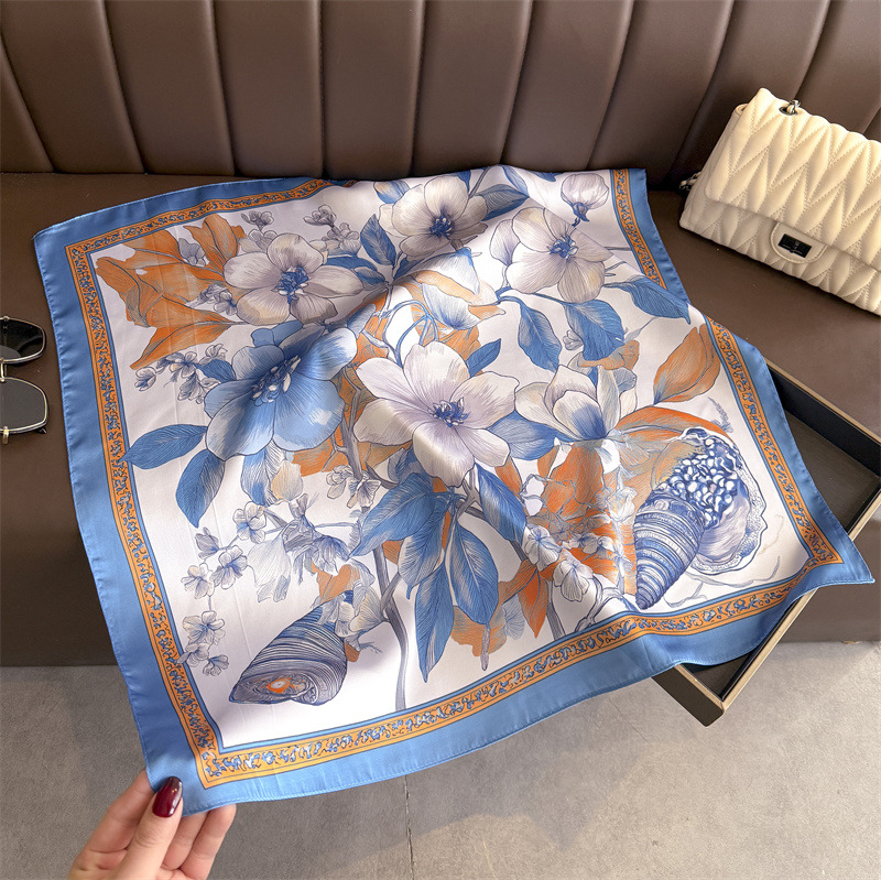 ผ้าคลุมศีรษะลายดอกไม้ใหม่ปี 20 - Silk Scarf Square บทวิจารณ์และราคา