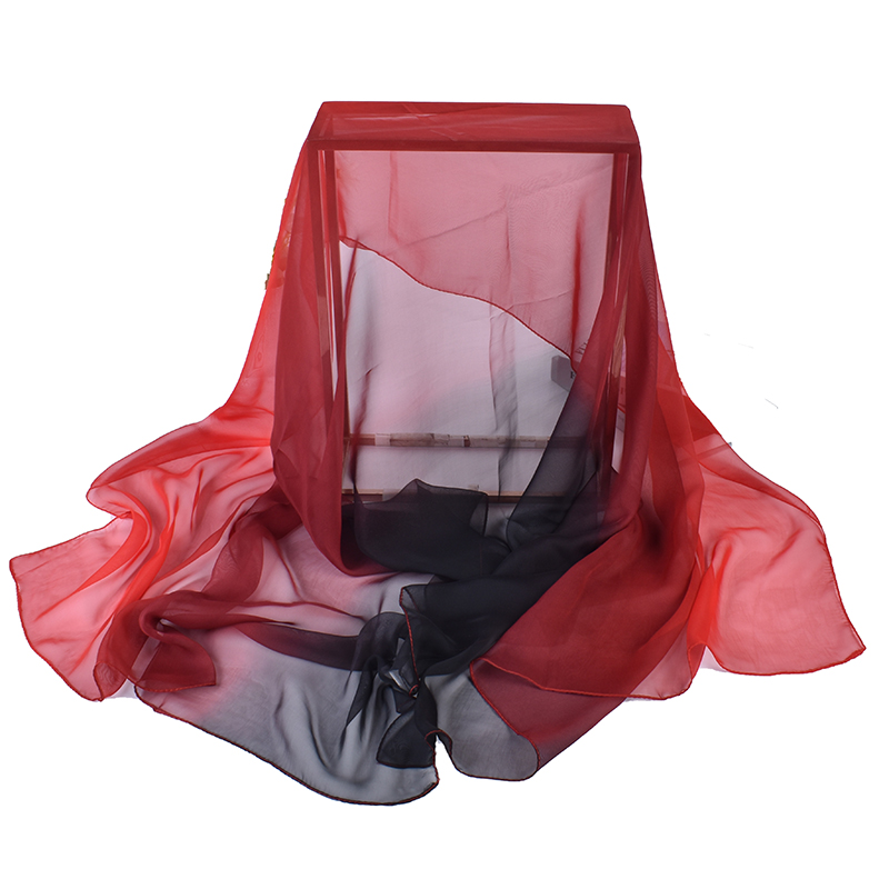 Syal Sutra ผ้าสามสีไล่ระดับสี7 - Silk Scarf Square บทวิจารณ์และราคา