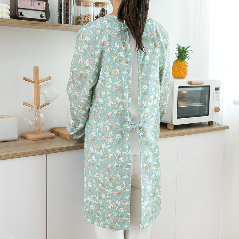 ผ้ากันเปื้อนแขนยาวผ้าฝ้ายสำหรั - Women Kitchen Accessories บทวิจารณ์และราคา