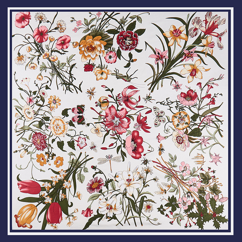 POBING ผ้าไหมผ้าพันคอผู้หญิงดอ - Silk Scarf Square บทวิจารณ์และราคา