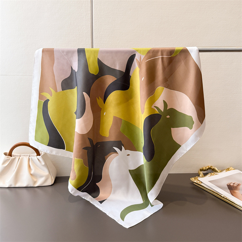 ผ้าพันคอสี่เหลี่ยมลายดอกไม้ ผ้ - Silk Scarf Square บทวิจารณ์และราคา