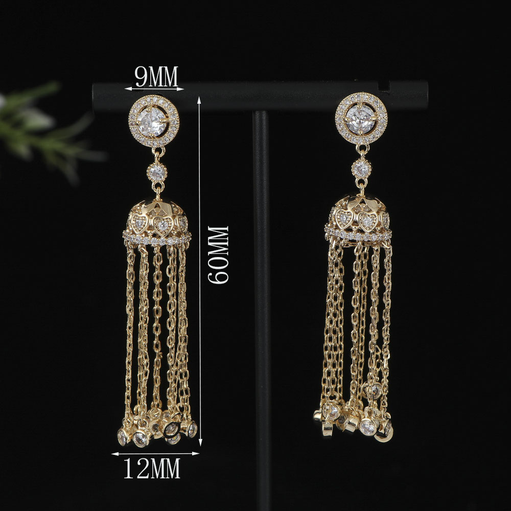 ยาวเรขาคณิตรอบยาวพู่ต่างหูสําห - Women Accessories Dubai บทวิจารณ์และราคา